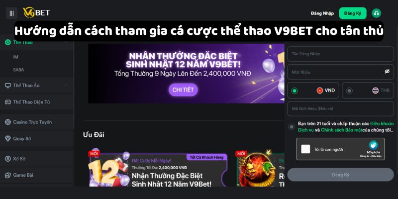 Hướng dẫn cách tham gia cá cược thể thao V9Bet cho tân thủ